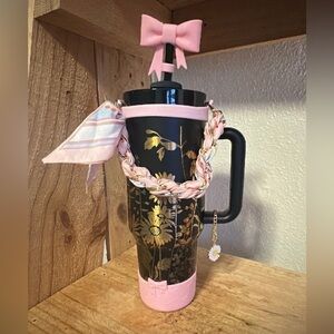 Custom Tumbler - Stainless Steel w/Handle and Custom Laser Engraved Design.